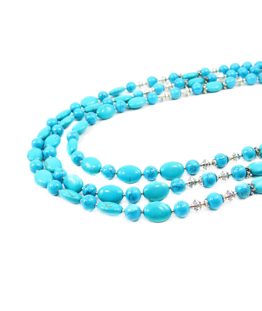 Exclusive necklace "Christiana" Turquoise oval