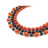 Exclusive necklace &quot;Poppy and honey&quot; Carnelian facet, Agate sphere