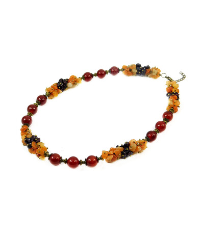 Exclusive necklace "Autumn Evenings" Carnelian 