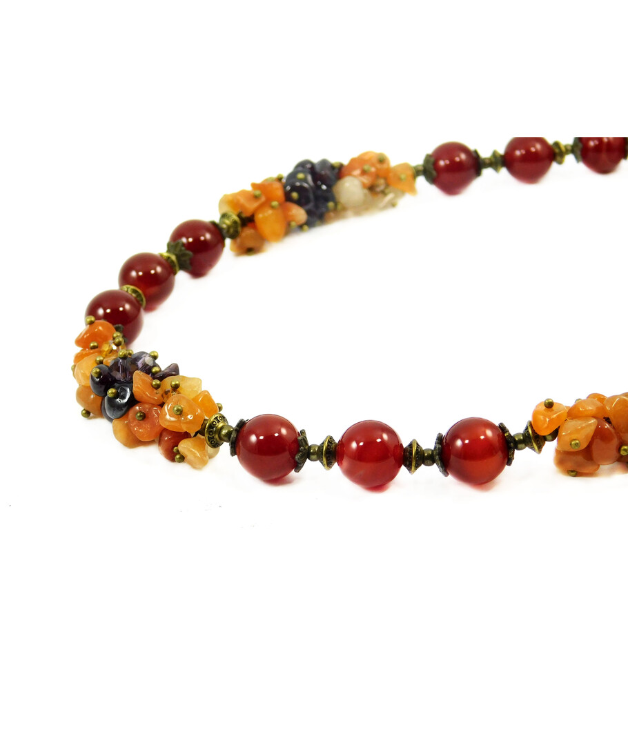 Exclusive necklace "Autumn Evenings" Carnelian 