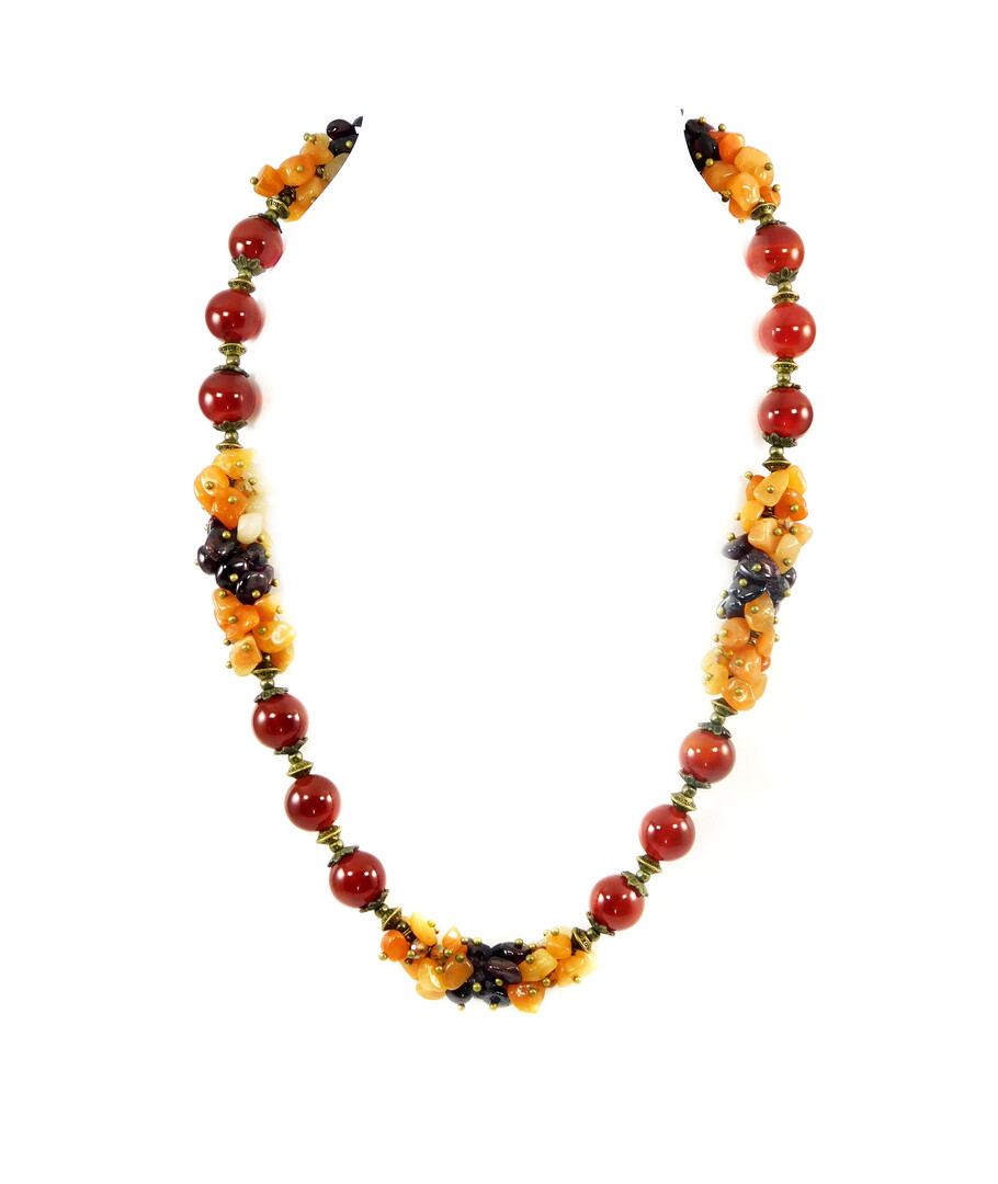 Exclusive necklace "Autumn Evenings" Carnelian 