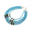 Exclusive necklace &quot;Emma&quot; Turquoise, Agate, Chrysoprase five rows (&quot;Ethnic&quot; Collection)