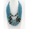 Exclusive necklace &quot;Emma&quot; Turquoise, Agate, Chrysoprase five rows (&quot;Ethnic&quot; Collection)