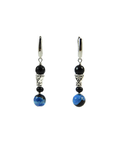 Exclusive earrings "Neon" Agate facet, rondel