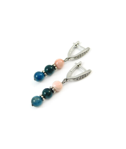 Exclusive earrings Apatite, Opal