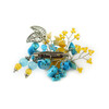 Exclusive brooch &quot;Unbreakable&quot; Cat&#039;s eye, Turquoise, Mother of pearl crumb