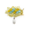 Exclusive brooch &quot;Trident&quot; Cat&#039;s eye, Citrine crumb