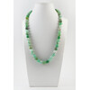 Chrysoprase necklace in rock, silver