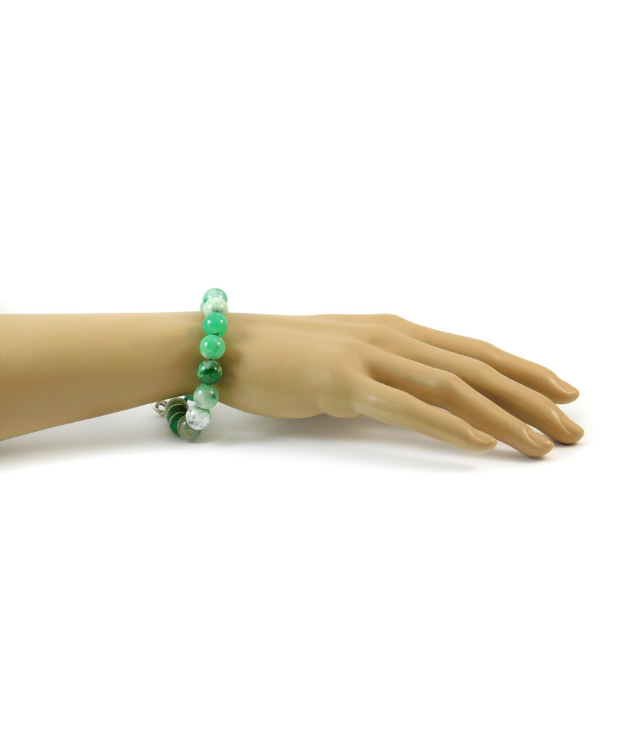 Chrysoprase bracelet in rock, silver