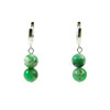 Chrysoprase earrings in rock, silver