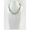 Chrysoprase necklace in rock, silver