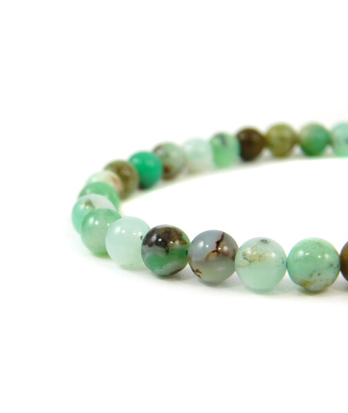 Chrysoprase bracelet in rock, silver