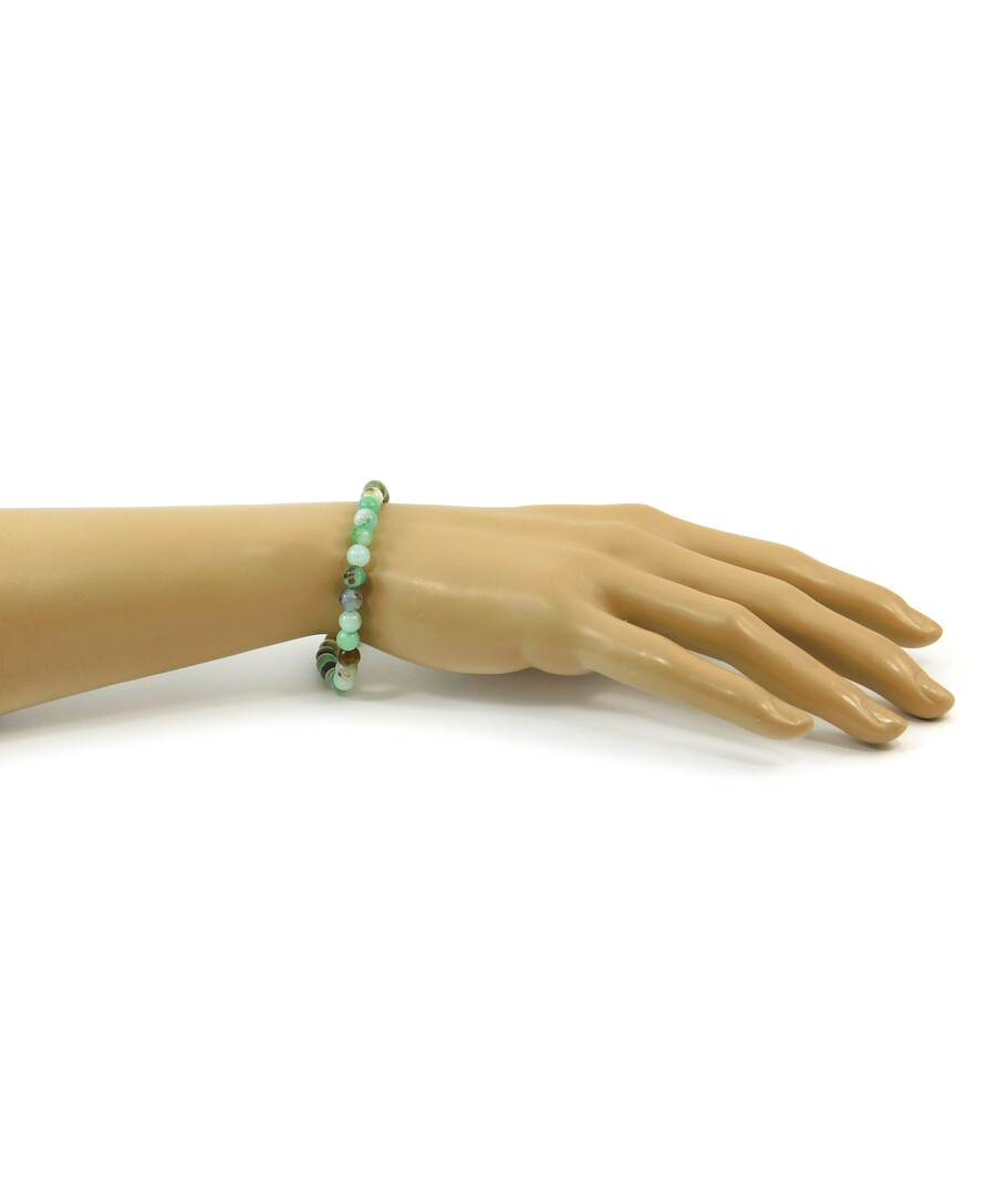 Chrysoprase bracelet in rock, silver