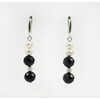 Exclusive earrings &quot;Exquisite grace&quot; Tourmaline facet, Pearls, silver