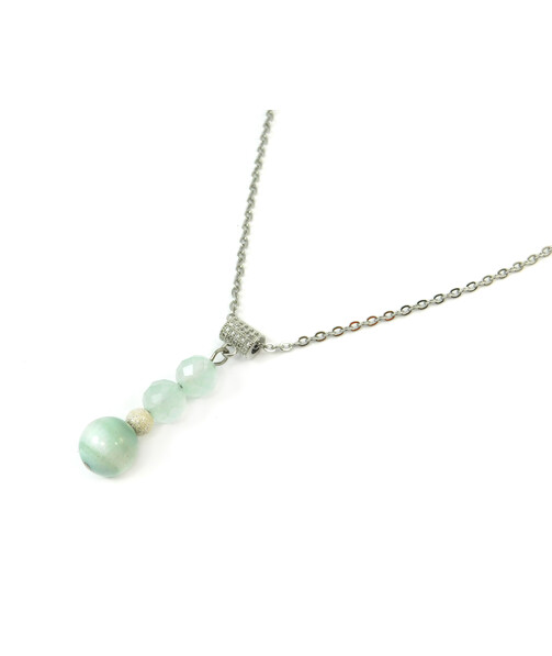 Exclusive pendant "Angelia" Larimar, Quartz facet