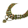 Exclusive necklace &quot;Ilaria&quot;, Jasper, 3 rows