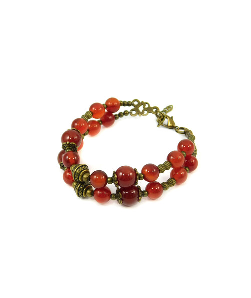 Exclusive bracelet "Rogneda" carnelian, 2 rows