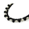 Exclusive necklace &quot;Nelya&quot; Pearls, Agate, rondel, 2 rows