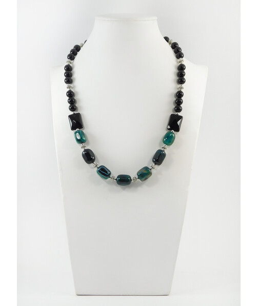 Exclusive necklace "Black dress" Agate barrel