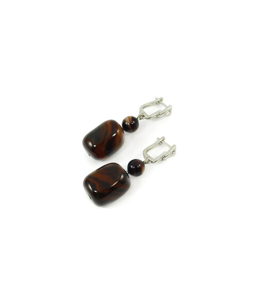 Exclusive earrings "Prima donna" Agate barrel