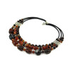 Exclusive necklace &quot;Prima Donna&quot; Barrel agate, Carnelian crumb, 3 rows