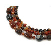 Exclusive necklace &quot;Prima Donna&quot; Barrel agate, Carnelian crumb, 3 rows