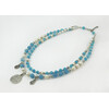 Exclusive necklace &quot;Renata&quot; Pearls, Aquamarine, 2 rows