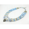 Exclusive necklace &quot;Libid&quot; Agate facet, Pearls, 3 rows