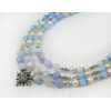 Exclusive necklace &quot;Libid&quot; Agate facet, Pearls, 3 rows