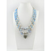 Exclusive necklace &quot;Libid&quot; Agate facet, Pearls, 3 rows