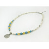 Exclusive necklace &quot;Ustina&quot; Pearls, rice, Aquamarine, Citrine