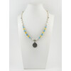 Exclusive necklace &quot;Ustina&quot; Pearls, rice, Aquamarine, Citrine