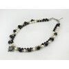 Exclusive necklace &quot;Twinkle&quot; Pearls, Garnet faces, 2 rows