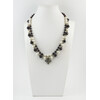 Exclusive necklace &quot;Twinkle&quot; Pearls, Garnet faces, 2 rows