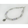 Exclusive necklace &quot;Aksenia&quot; Quartz facet, Rock crystal, 2 rows