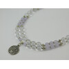 Exclusive necklace &quot;Aksenia&quot; Quartz facet, Rock crystal, 2 rows