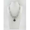 Exclusive necklace &quot;Aksenia&quot; Quartz facet, Rock crystal, 2 rows