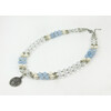 Exclusive necklace &quot;Ariel&quot; Pearls, Quartz facet, Rock crystal, 2 rows