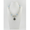 Exclusive necklace &quot;Ariel&quot; Pearls, Quartz facet, Rock crystal, 2 rows