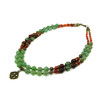 Exclusive necklace &quot;Autumn garden&quot; Jade, carnelian, facet, 2 rows