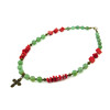 Exclusive necklace &quot;Forest viburnum&quot; Jade, Coral cube, chevron