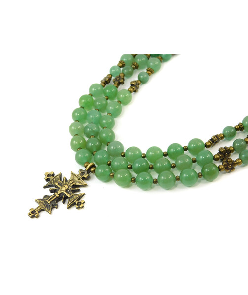 Exclusive necklace "Elima" Jade, 3 rows