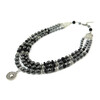 Exclusive necklace &quot;Clarissa&quot; Hematite, Shungite, rondel, 3 rows