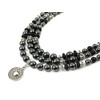 Exclusive necklace &quot;Clarissa&quot; Hematite, Shungite, rondel, 3 rows