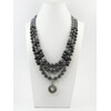 Exclusive necklace &quot;Clarissa&quot; Hematite, Shungite, rondel, 3 rows