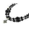 Exclusive necklace &quot;Baryta&quot; Hematite facet, rondel, Agate, 2 rows