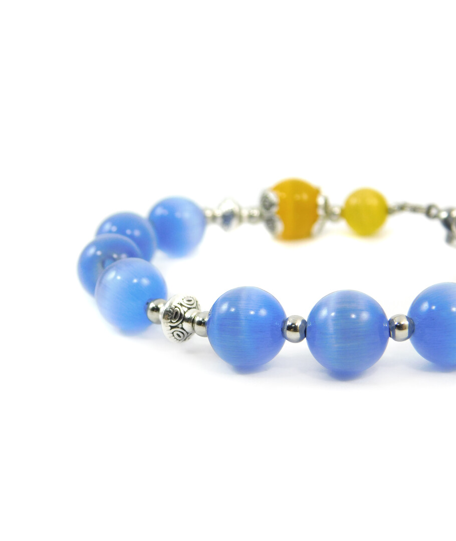 Exclusive bracelet "Cornflower" Cat's eye