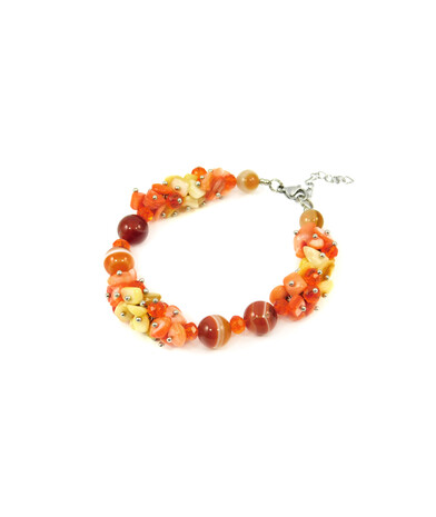 Exclusive bracelet "November Day" Agate, mother-of-pearl crumb