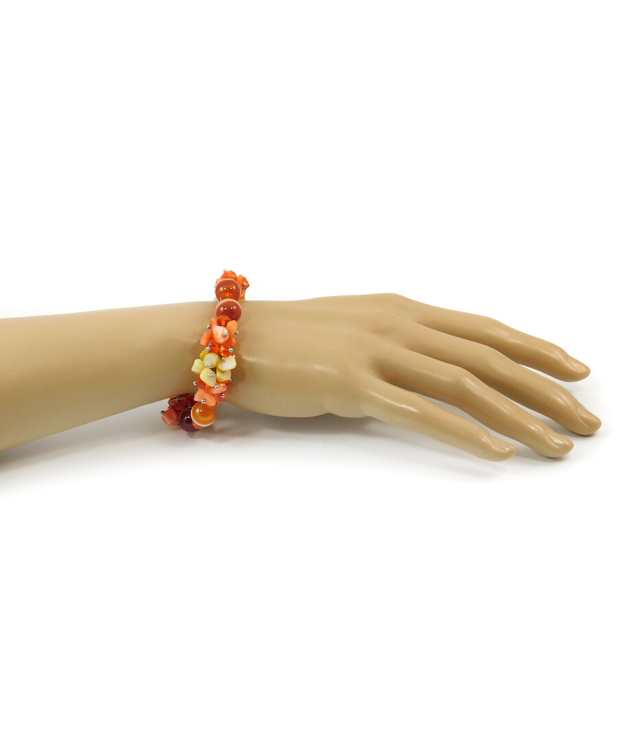 Exclusive bracelet "November Day" Agate, mother-of-pearl crumb