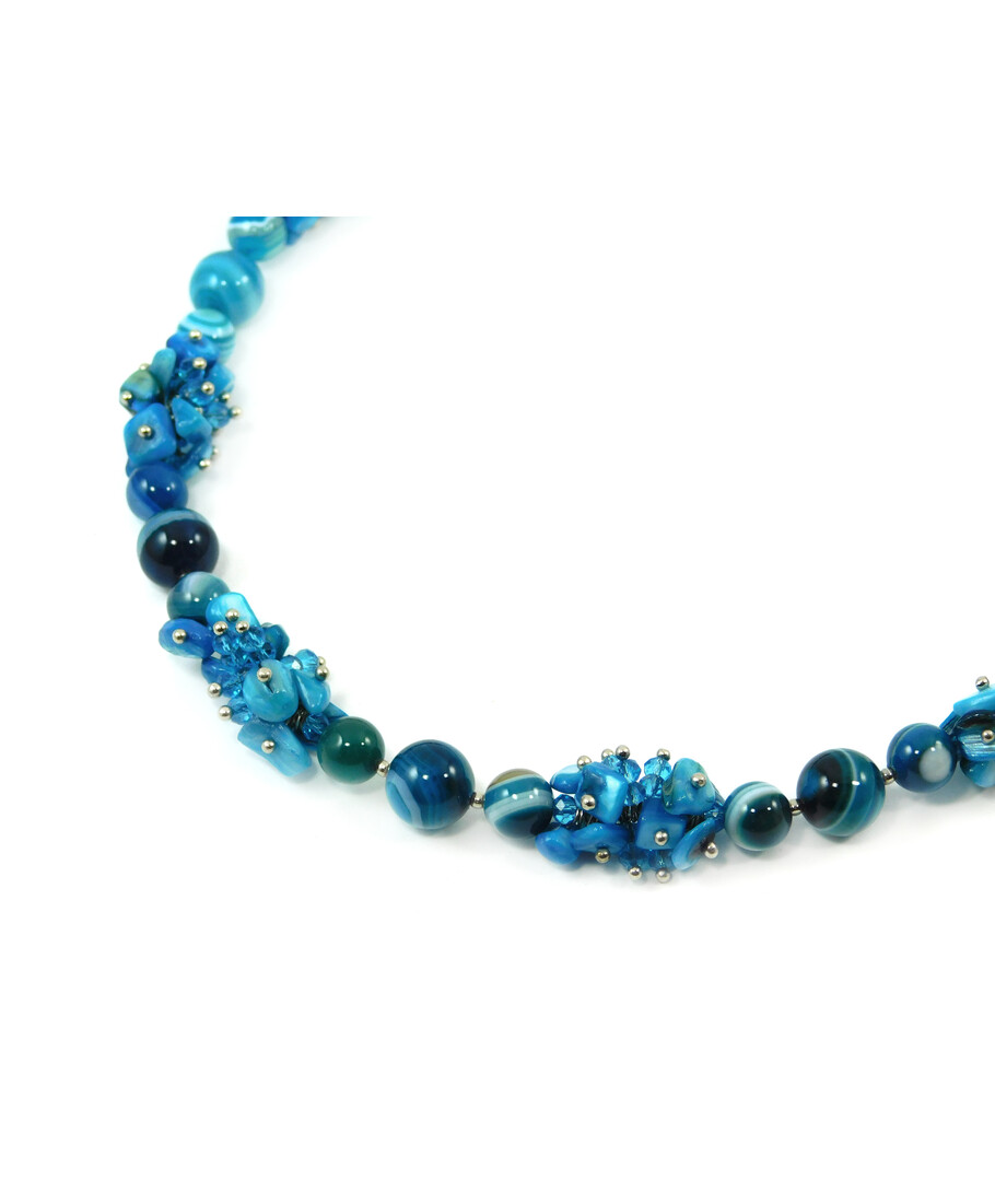 Exclusive necklace "Sea breath" Agate, Mother of pearl crumb